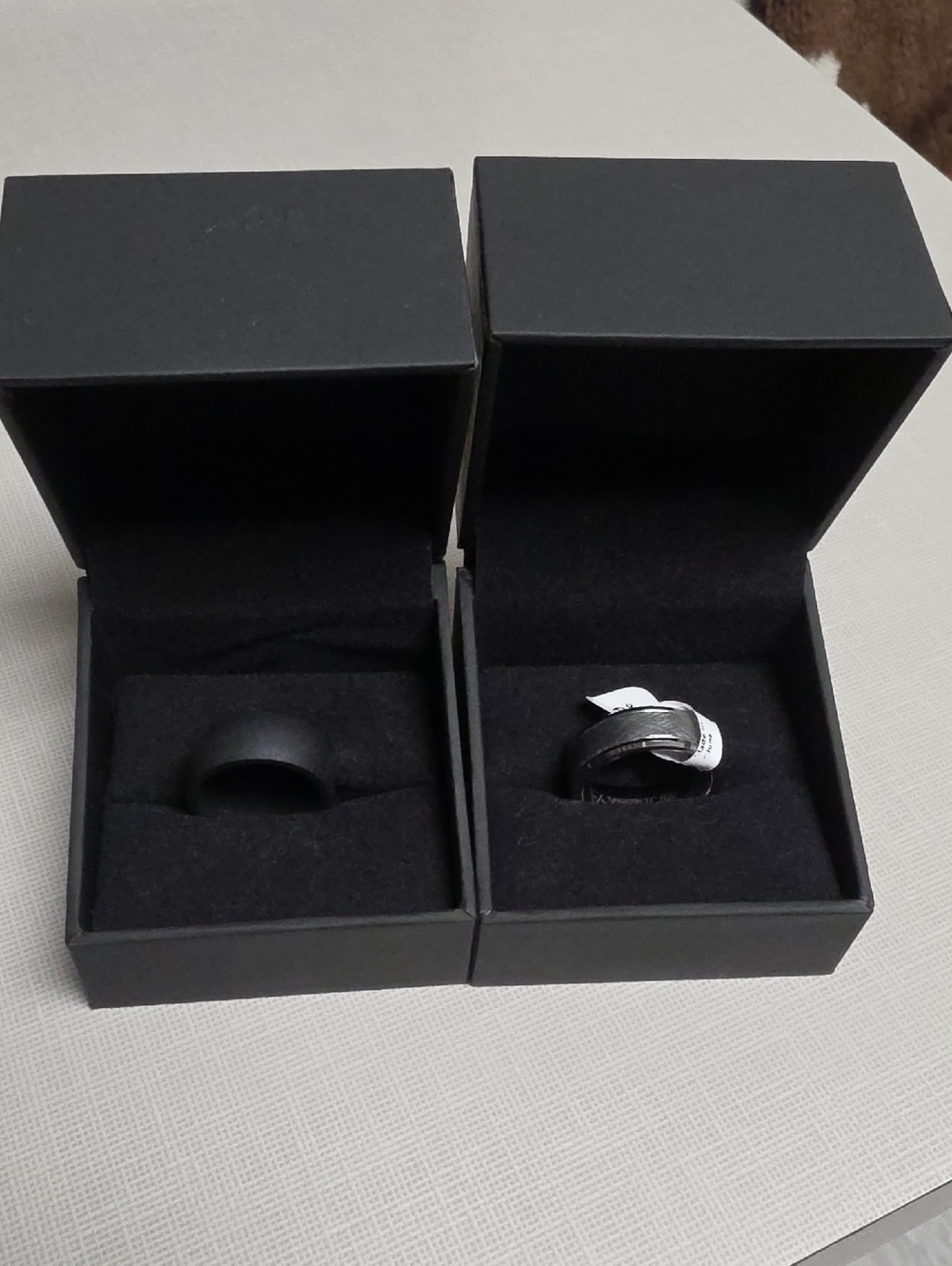 Men's Two-Ring Set — Matte Band & Textured Accent Ring